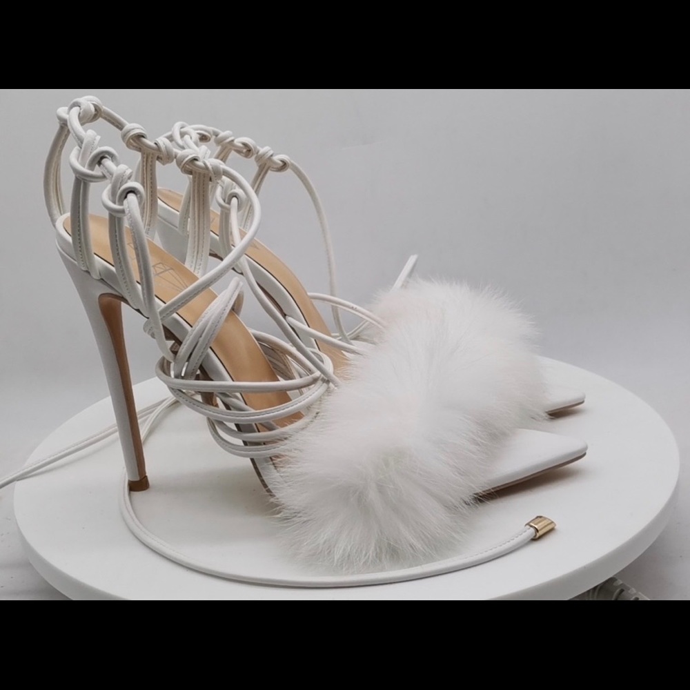 White Shoes with Fluff